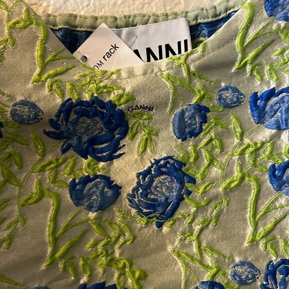 GANNI Gray Floral Blouse Medium NWT - Picture 6 of 7